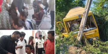 VIDEO | અમરેલી: સ્કૂલ બસનું સ્ટેયરિંગ તૂટી જતાં સર્જાયો અકસ્માત, 8થી વધુ બાળકો ઈજાગ્રસ્ત થતાં હોસ્પિ…