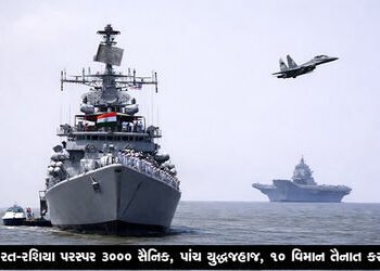 ભારત-રશિયા પરસ્પર 3000 સૈનિક, પાંચ યુદ્ધજહાજ, 10 વિમાન તૈનાત કરશે | India Russia to deploy 3000 troo…
