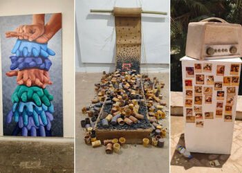 વિદ્યાર્થીઓએ કલાકૃતિઓ થકી કરી મનની વાત, ફાઈન આર્ટસ ફેકલ્ટીના પ્રદર્શનનો પ્રારંભ, જૂઓ તસવીરો | Studen…