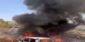 પોલીસના MT વિભાગમાં આગથી 23 વાહનો ખાક