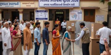 સ્થાનિક સ્વરાજની ચૂંટણી LIVE : અમદાવાદમાં ઈવીએમ ખોટકાયું, મહેસાણાના દેલા ગામે ચૂંટણી બહિષ્કાર, ભરુચમ…