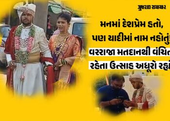 વડોદરા: લગ્નના જોડામાં વોટ આપવા પહોંચેલા વરરાજા નિરાશ, યાદીમાંથી નામ ગાયબ હોવાથી પરત ફરવું પડ્યું | …