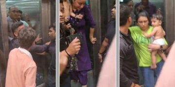 સુરતના વેસુમાં લિફ્ટમાં 11 લોકો ફસાયા, ઓવરવેટને કારણે અધવચ્ચે લૉક થયાનો દાવો, ફાયર વિભાગે બચાવ્યા | …