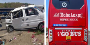 હિંમતનગર હાઈવે પર કાળમુખો અકસ્માત: ખાનગી બસે કારને કચડી, 6 લોકોના કમકમાટીભર્યા મોત | himatnagar high…