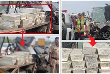 પાલઘર પાસે ₹17 કરોડની ચાંદી ભરેલી વેનનો અકસ્માત: 2ના મોત, કિંમતી પાટોની સુરક્ષા માટે પોલીસ ગોઠવવી પડ…