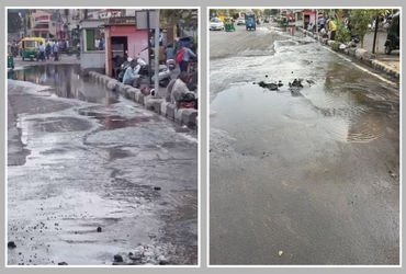 સુરત: પાણી બચાવોની ઝુંબેશ પાણી! ઉધના ત્રણ રસ્તા પર 7 મહિનામાં બીજી વાર લાઈન તૂટી | Surat Water Crisi…