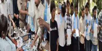 MSUની લો ફેકલ્ટીમાં પેમેન્ટ સીટો વધારવા મુદ્દે NSUI દ્વારા નકલી નોટો આપી અનોખો વિરોધ | NSUI’s protes…