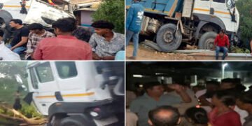 નારેશ્વર રોડ ઉપર બેફામ ડમ્પરે ઝાડ તોડી પાડતા બે ને ઇજા, મકાન બચી ગયું…રેતીખનન સામે રોષ ફાટ્યો | Tw…