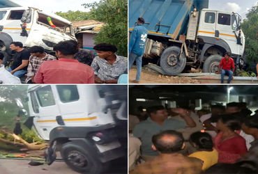 નારેશ્વર રોડ ઉપર બેફામ ડમ્પરે ઝાડ તોડી પાડતા બે ને ઇજા, મકાન બચી ગયું…રેતીખનન સામે રોષ ફાટ્યો | Tw…