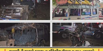 છોટા ઉદેપુરમાં મોતની સવારી: કાર અને ટ્રેક્ટર વચ્ચે ગમખ્વાર અકસ્માત, 1નું મોત અને 20થી વધુ શ્રમિકો ઇજ…