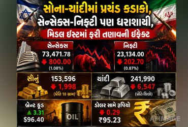 સોના-ચાંદીમાં પ્રચંડ કડાકો, સેન્સેક્સ-નિફ્ટી પણ ધરાશાયી, ક્રૂડમાં ભડકો તો રૂપિયો પડ્યો નબળો | Stock …