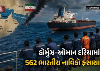 સ્ટ્રેટ ઓફ હોર્મુઝમાં એક ભારતીયનું મોત: યુદ્ધના માહોલ વચ્ચે 107 દિવસથી જહાજો પર ફસાયા છે 562 ખલાસીઓ …