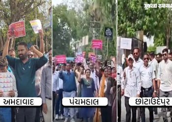 ગુજરાતમાં શિક્ષકોનું રાજ્યવ્યાપી આંદોલન: જૂની પેન્શન યોજના અને TET/TAT મુક્તિની ઉગ્ર માંગ સાથે ધરણા …