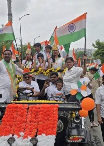 અમદાવાદના સાયન્સ સિટી વિસ્તારમાં ભવ્ય ‘તિરંગા યાત્રા’ યોજાઈ